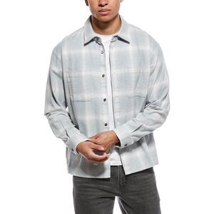Frame Denim Mens Frame Plaid Overshirt, Blue